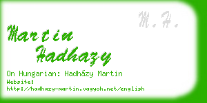 martin hadhazy business card